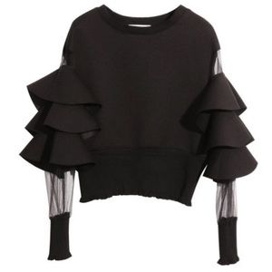 GRACIA tiered sleeves sweatshirt top